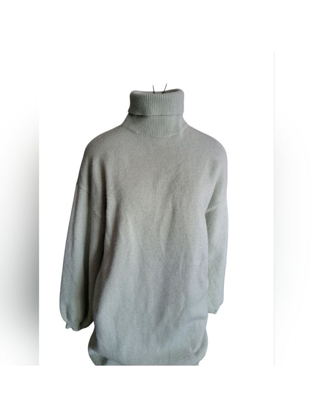 FOREVER 21 MINT GREEN long tunic TURTLENECK sweater Y2K cozy cabin oversize M